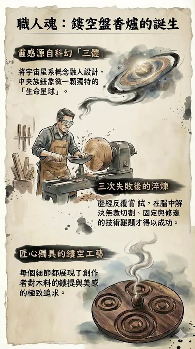 四體盒蓋鏤空小盤香爐 視角 1